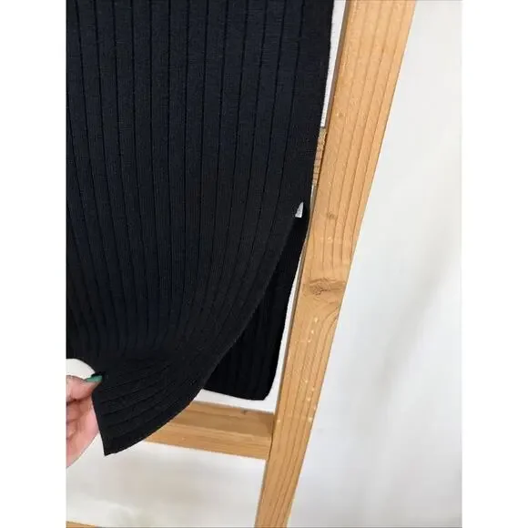 NWT Apricot Black Ribbed Pencil Sweater Skirt #1203 Size XS - Picture 2 of 4
